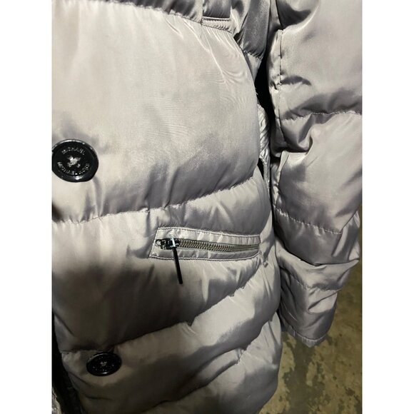 Michael Kors Puffer Coat Size Large Gray Womens Hooded Grey Polyester - Picture 12 of 16